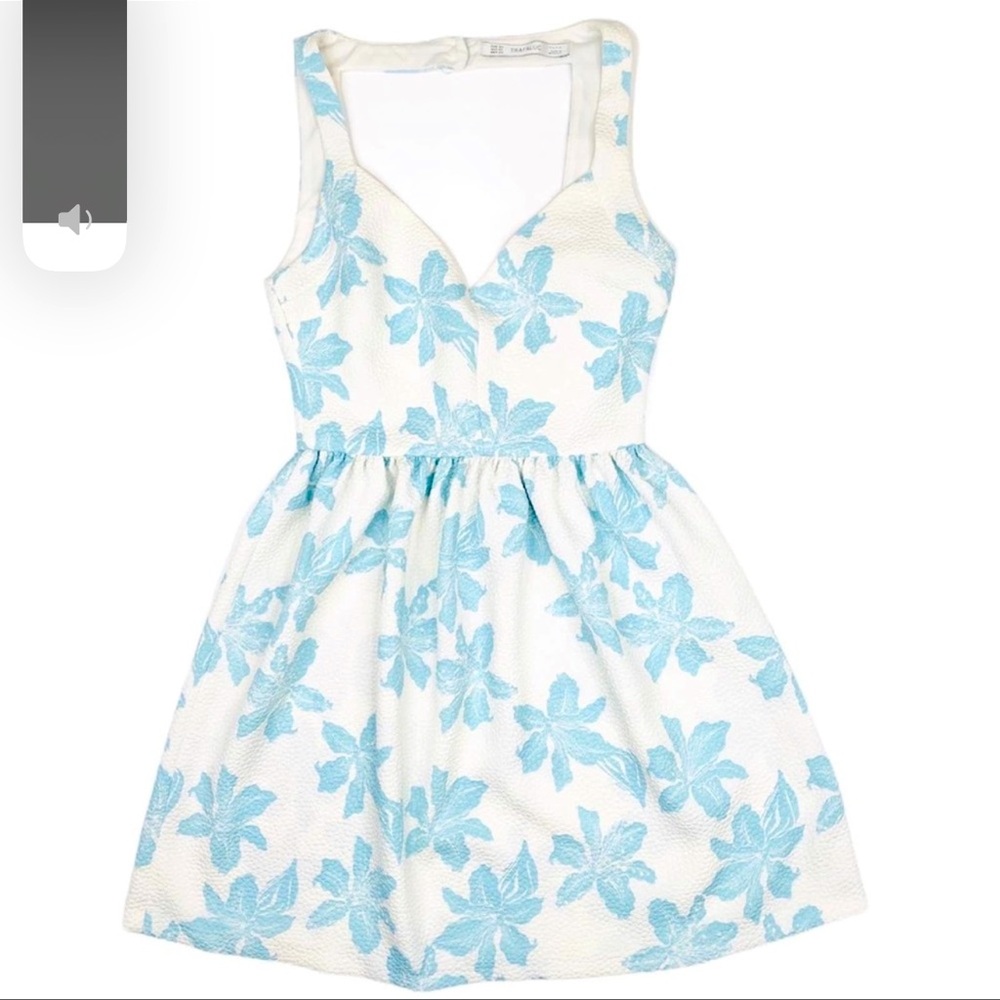 White and blue Zara mini dress size xs